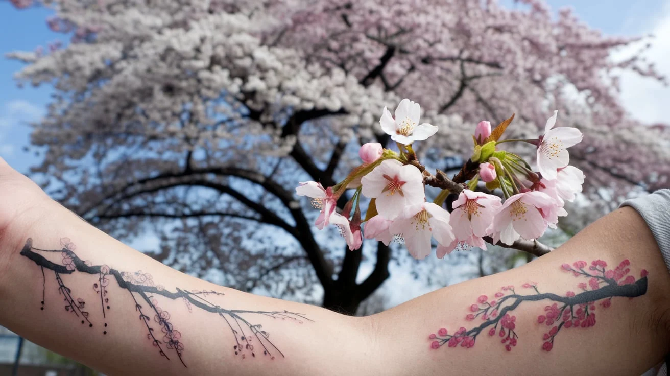 Refreshing Cherry Blossom Tree Tattoos That Make Life Worth Living